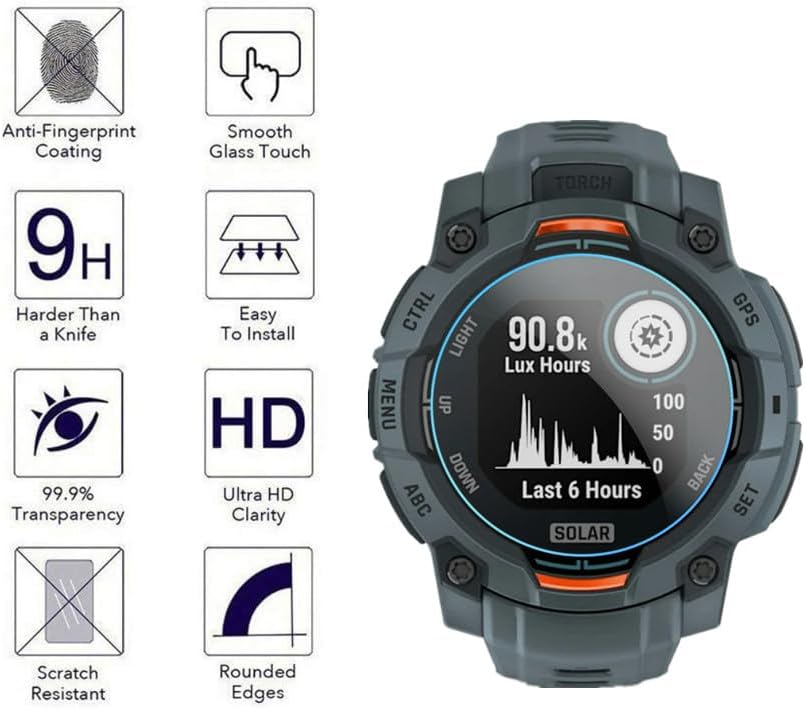 3/6/9pcs For Garmin Instinct 3 - Tempered Glass Screen 9H recension och pris